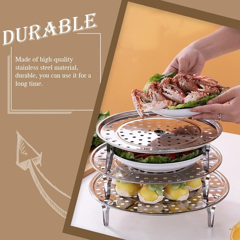 Stainless Steel Steaming Rack 2 Pcs Rustproof Food Steamer Tray Lightweight Kitchen Accessories - Image 5